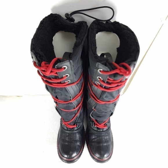 Pajar Women's US 6-6,5 Black Waterproof Lace Up Grip Insulated Tall Snow Boots - Picture 4 of 13